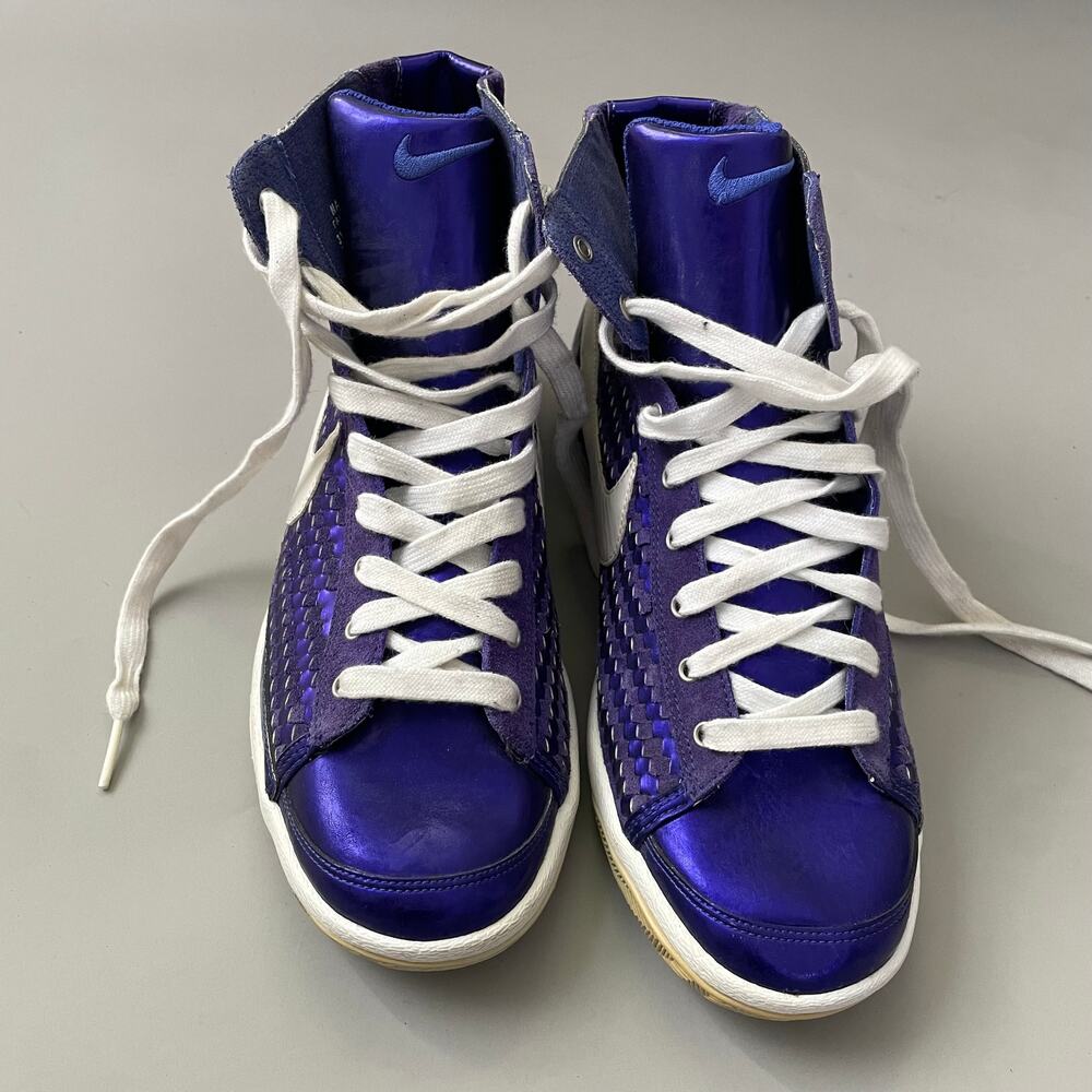 Vintage 2007 Nike Blazer Purple Metallic Woven Hightop Women's 7 - Picture 7 of 8